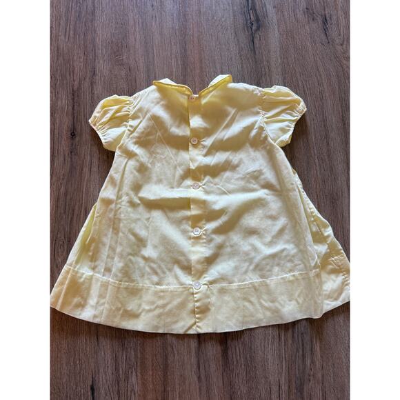 Vintage Toddler Hand Made by Imperial Yellow Collared Bunny Dress Size 3 - Picture 3 of 3